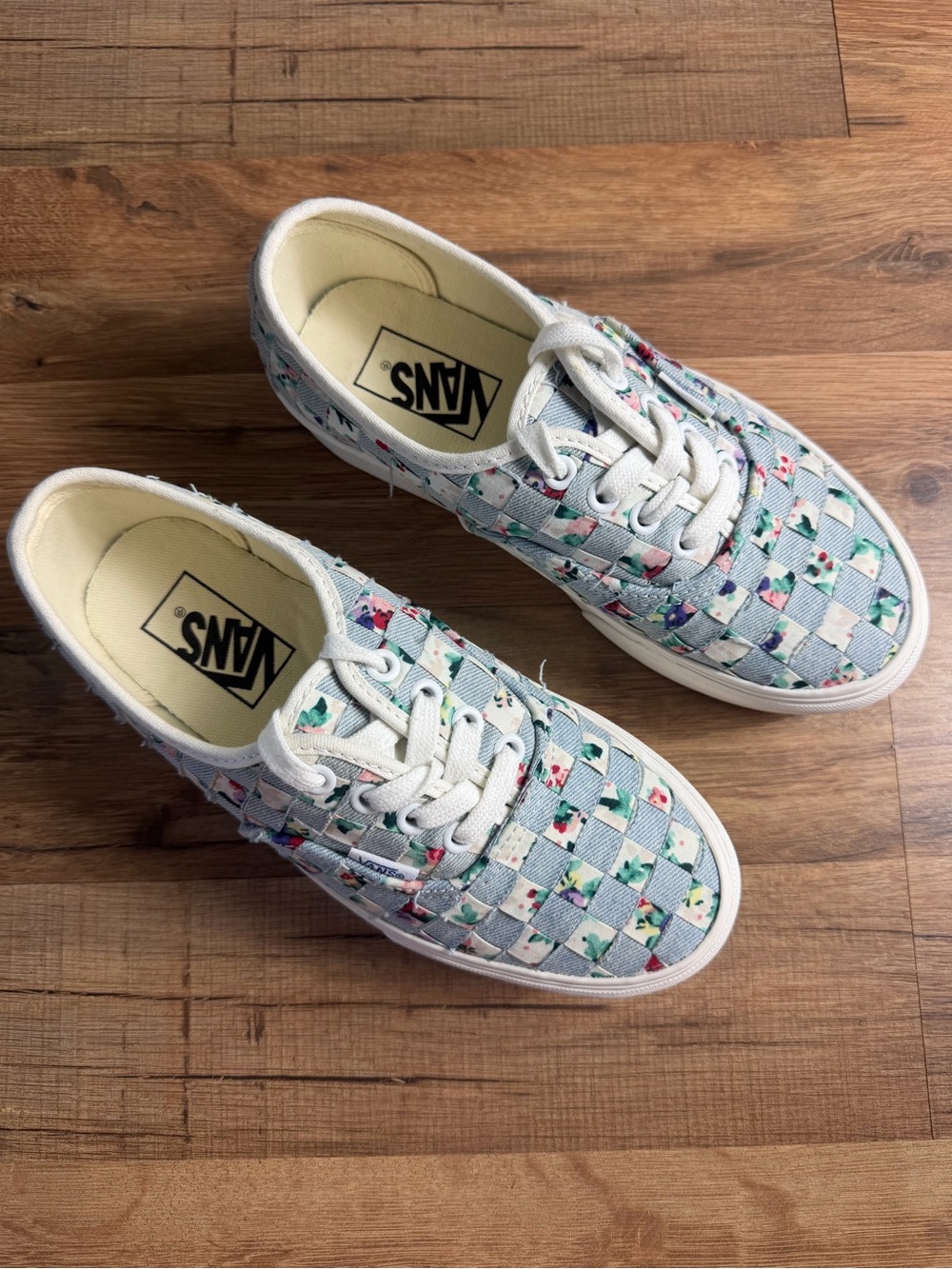 Women’s Vans Floral Authentic Stackform Woven Floral/Denim Platform Sneakers 6.5 - Picture 9 of 11